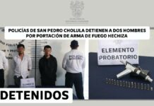 Detienen a dos sujetos con armas hechizas en San Pedro Cholula
