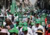 Marchan en Puebla por el Día del Trabajo