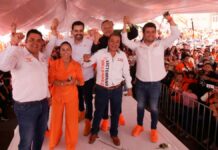 Máynez acompaña a Fernando Morales en Texmelucan Morales