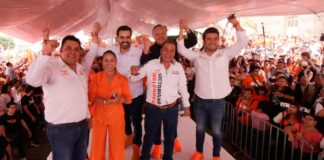 Máynez acompaña a Fernando Morales en Texmelucan Morales