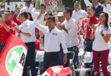 Lalo Rivera llama a cuidar el voto en cierre de campaña; lo acompaña Xóchitl Gálvez Rivera