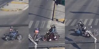 Captan fuerte choque entre motociclistas en Puebla