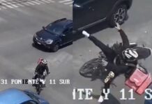 Motociclista da vuelta imprudente y choca en Puebla capital