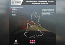Prevén caída de ceniza del Popocatépetl en Atlixco