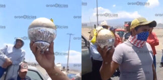 Campesinos protestan contra supuesta bomba anti lluvia en la Acatzingo-Perote