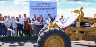 Sergio Salomón preside ampliación de carriles en carretera Puebla – Canoa