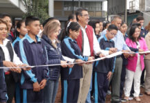Sergio Salomón entrega aulas en telesecundaria “Luis G. Urbina”