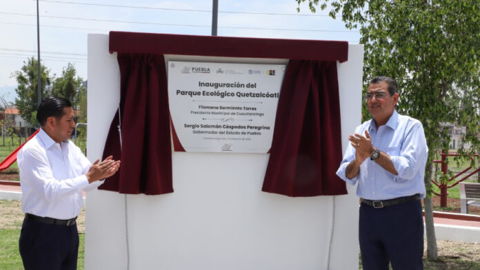 Sergio Salomón preside inauguración del Parque _Quetzalcóatl_ en Cuautlancingo