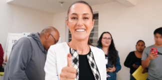 Vota Sheinbaum “espera fiesta por la democracia”