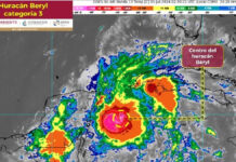 Huracán Beryl se intensifica y avanza hacia Yucatán y Quintana Roo