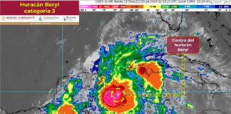 Huracán Beryl se intensifica y avanza hacia Yucatán y Quintana Roo