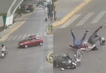 Motociclista choca al dar vuelta prohibida y pierde dos dedos en Puebla