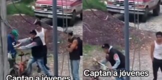Captan a jóvenes quitándole su bicicleta a un abuelito en Veracruz