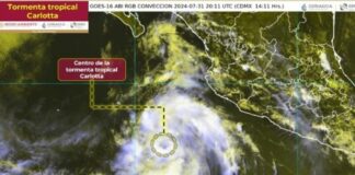 Se forma tormenta tropical “Carlotta” frente a costas mexicanas