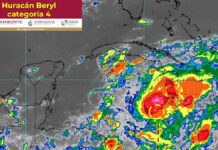 Huracán Beryl mantiene trayectoria hacia península de Yucatán
