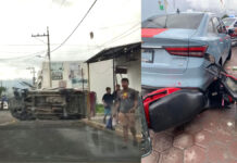 Pobladores exigen que entreguen a mujer acusada de robo; vandalizan patrulla en Acajete