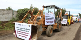 Gobernador inicia rehabilitación de carretera Atzitzintla– San Juan Huiloapan– Paso Carretas