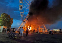 Rueda de la fortuna se incendia en Alemania y deja heridos