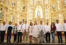 Sergio Salomón entrega trabajos de restauración del exconvento de Santo Domingo