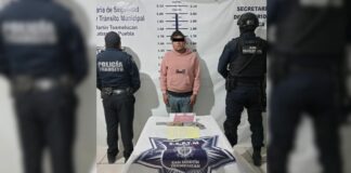 SSP Texmelucan detiene a sujeto con arma de fuego y probable droga