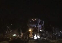 Vuelca camión de la Guardia Nacional en Puebla