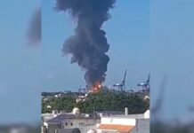 Reportan incendio en recinto portuario de Veracruz