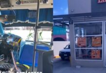 Microbusero se para a comprar pizza; se vuelve viral