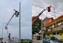 Ayuntamiento de Puebla da mantenimiento a puntos de luz en la ciudad