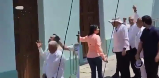 Lanzan una botella a AMLO en Veracruz