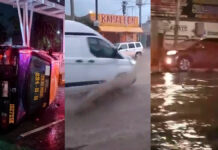 Calles de Puebla se inundan por fuertes lluvias