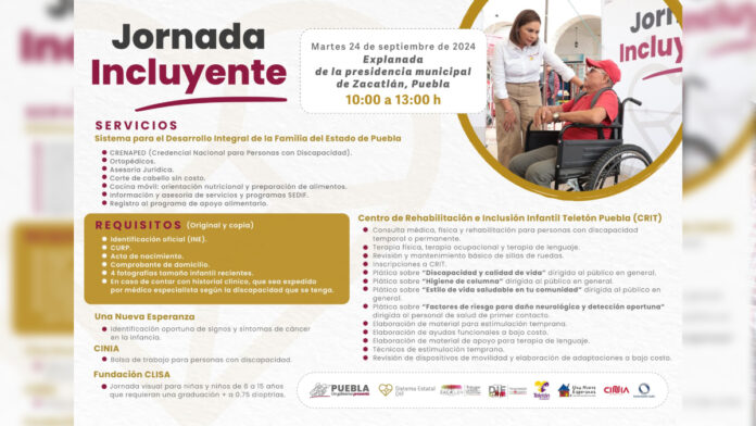 SEDIF hará Jornada Incluyente en Zacatlán el 24 de septiembre