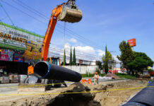 Texmelucan: avanzan obras de pavimentación y drenaje pluvial