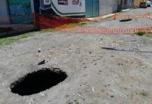 Se forman dos socavones en colonia Jardines de Castillotla