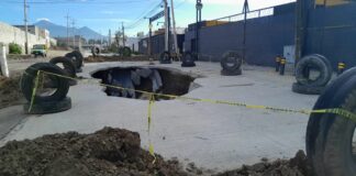 Sin fecha para reparación de socavón en Parque Industrial Chachapa