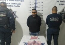 Detiene SSP Texmelucan a masculino con presunta droga