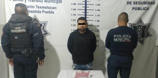 Detiene SSP Texmelucan a masculino con presunta droga