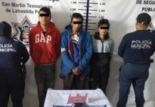 SSP Texmelucan detiene a tres hombres con presunta droga