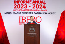 Rinde quinto informe de labores Mario Patrón, rector de IBERO Puebla
