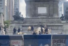 Réplica “caída” en el Ángel de la Independencia es para una película