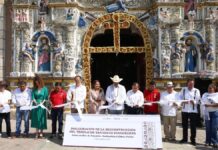 Sergio Salomón entrega rehabilitaciones de edificios en Huehuetlán el Chico
