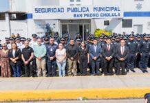 Tonantzin Fernández se reúne con miembros de SSC de San Pedro Cholula