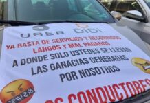 Marchan conductores de plataformas digitales en Puebla