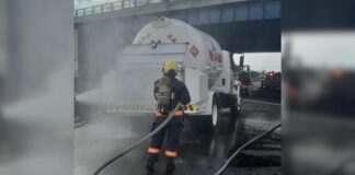 Fuga en pipa de gas ocasiona cierre de la México-Puebla