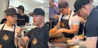“Canelo” Álvarez se vuelve taquero por un día en Guadalajara