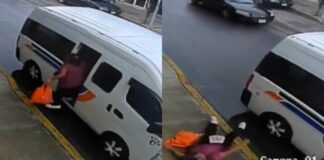 Cae mujer de combi al intentar bajar en Tehuacán