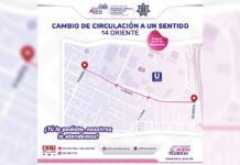 Cambia circulación en la 14 oriente de San Andrés Cholula
