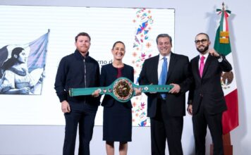 Sheinbaum y ‘Canelo’ anuncian la clase de box más grande del mundo