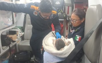 Rescatan a bebé abandonado en terreno baldío de Puebla