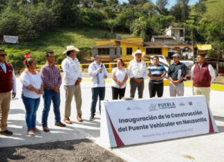 Sergio Salomón entrega obra carretera en Pahuatlán, Camocuautla y Nauzontla