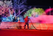Tráiler se incendia en la carretera Izúcar de Matamoros-Atlixco